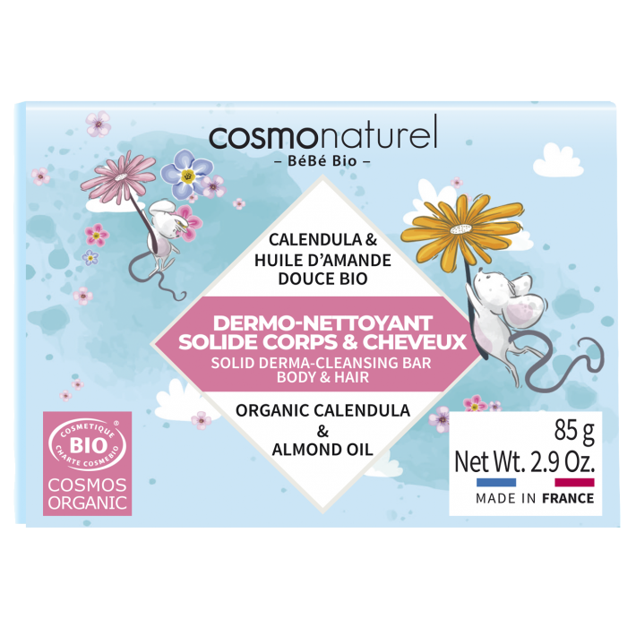 DERMO-NETTOYANT SOLIDE CORPS & CHEVEUX BIO POUR BÉBÉ