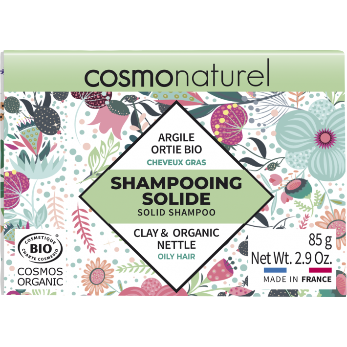 SHAMPOOING SOLIDE CHEVEUX GRAS ARGILE & ORTIE BIO