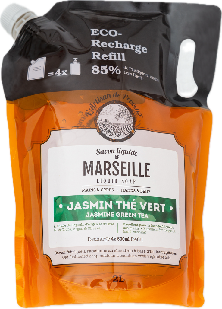 SAVON LIQUIDE DE MARSEILLE JASMIN THÉ VERT RECHARGE 2L