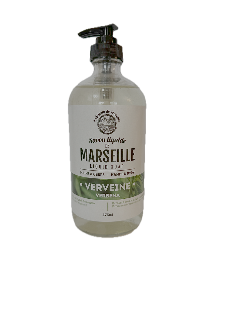 SAVON LIQUIDE DE MARSEILLE VERVEINE BOUTEILLE EN VERRE 473 ML