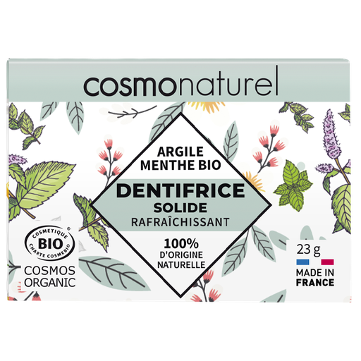 DENTIFRICE SOLIDE ARGILE MENTHE BIO