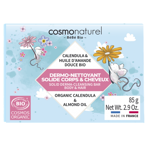 DERMO-NETTOYANT SOLIDE CORPS & CHEVEUX BIO POUR BÉBÉ