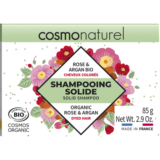 SHAMPOOING SOLIDE CHEVEUX COLORÉS ROSE & ARGAN BIO