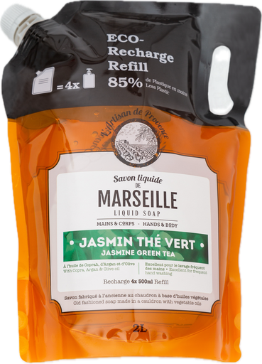 SAVON LIQUIDE DE MARSEILLE JASMIN THÉ VERT RECHARGE 2L