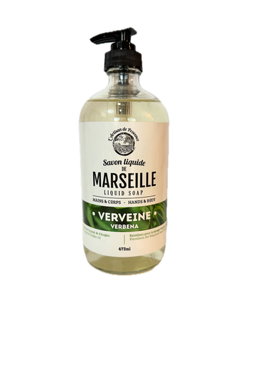 SAVON LIQUIDE DE MARSEILLE VERVEINE BOUTEILLE EN VERRE 473 ML